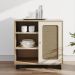 Aparador Buffet Sala Faenza 1 Porta e 6 Prateleiras - Carvalho / Off White