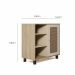 Aparador Buffet Sala Faenza 1 Porta e 6 Prateleiras - Carvalho / Off White