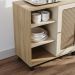 Aparador Buffet Sala Faenza 1 Porta e 6 Prateleiras - Carvalho / Off White
