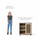 Aparador Buffet Sala Faenza 1 Porta e 6 Prateleiras - Carvalho / Off White