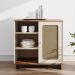 Aparador Buffet Sala Faenza 1 Porta e 6 Prateleiras - Pinho / Off White