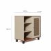 Aparador Buffet Sala Faenza 1 Porta e 6 Prateleiras - Pinho / Off White