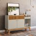 Buffet Aparador Accra 2  Portas Pés de Madeira Babus - Nature / Off White