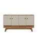 Buffet Aparador Aleppo 4  Portas Pés de Madeira Babus - Amendoa / Off White