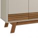 Buffet Aparador Aleppo 4  Portas Pés de Madeira Babus - Amendoa / Off White