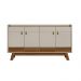 Buffet Aparador Aleppo 4  Portas Pés de Madeira Babus - Freijó / Off White