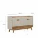 Buffet Aparador Aleppo 4  Portas Pés de Madeira Babus - Freijó / Off White