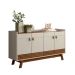 Buffet Aparador Aleppo 4  Portas Pés de Madeira Babus - Freijó / Off White