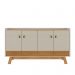 Buffet Aparador Aleppo 4  Portas Pés de Madeira Babus - Nature / Off White
