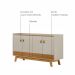 Buffet Aparador Aleppo 4  Portas Pés de Madeira Babus - Nature / Off White