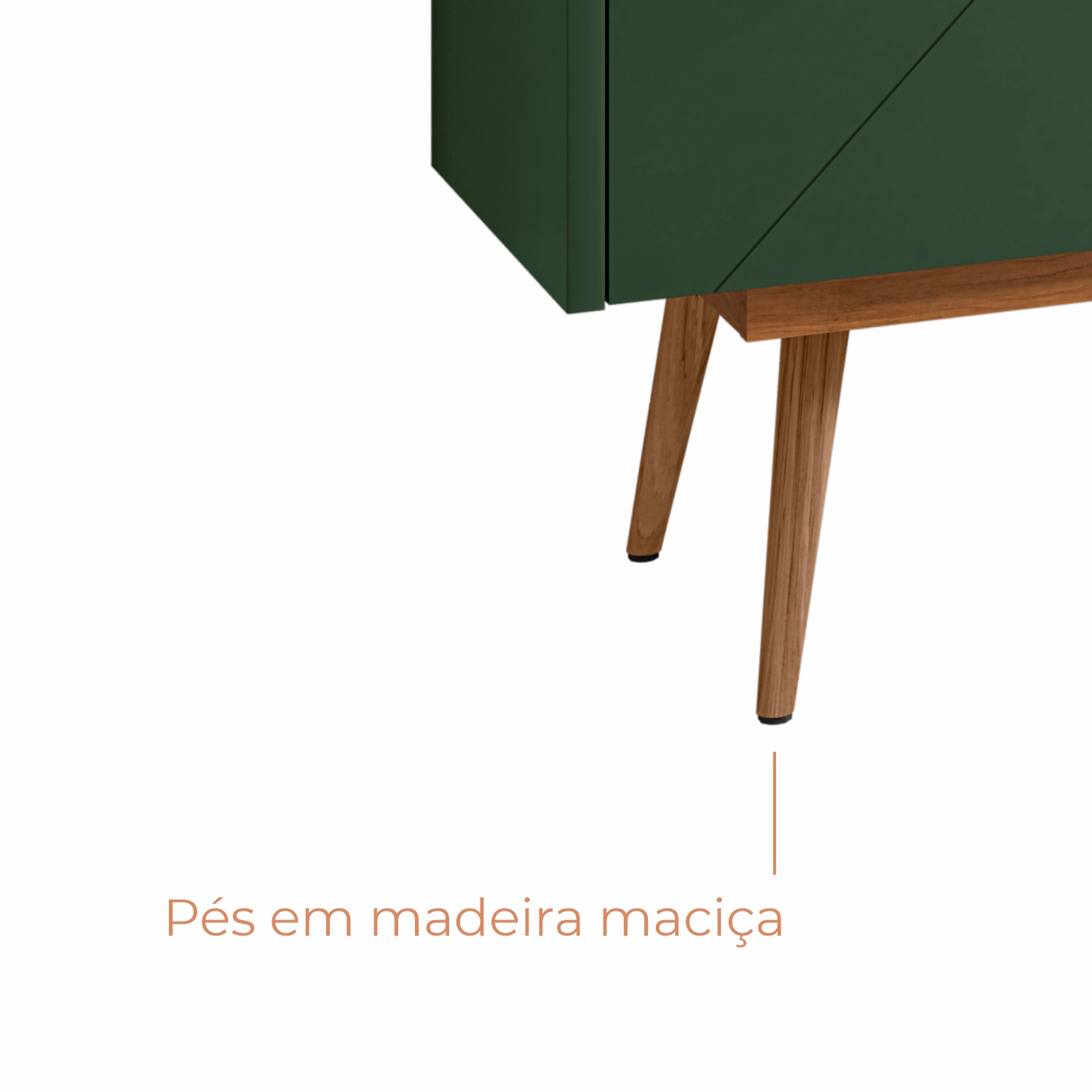 Buffet Aparador Lago 4 Portas 2 Gavetas Babus -  Cedro / Verde Oliva
