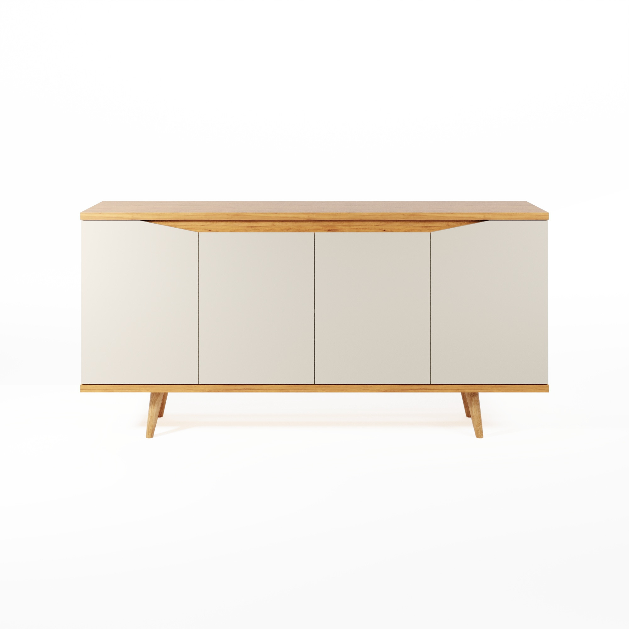 Buffet Aparador Pass 4 Portas Babus - Off White / Noce