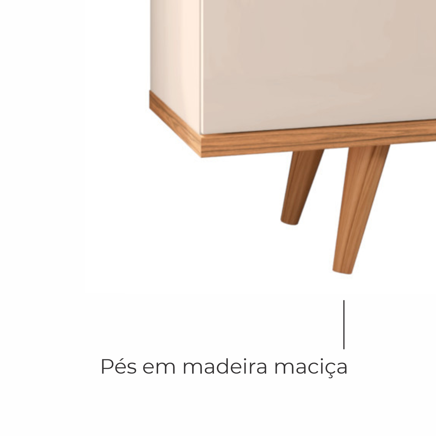 Buffet Aparador Pass 4 Portas Babus - Off White / Noce