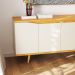Buffet Aparador Pass 4 Portas Babus - Off White / Noce
