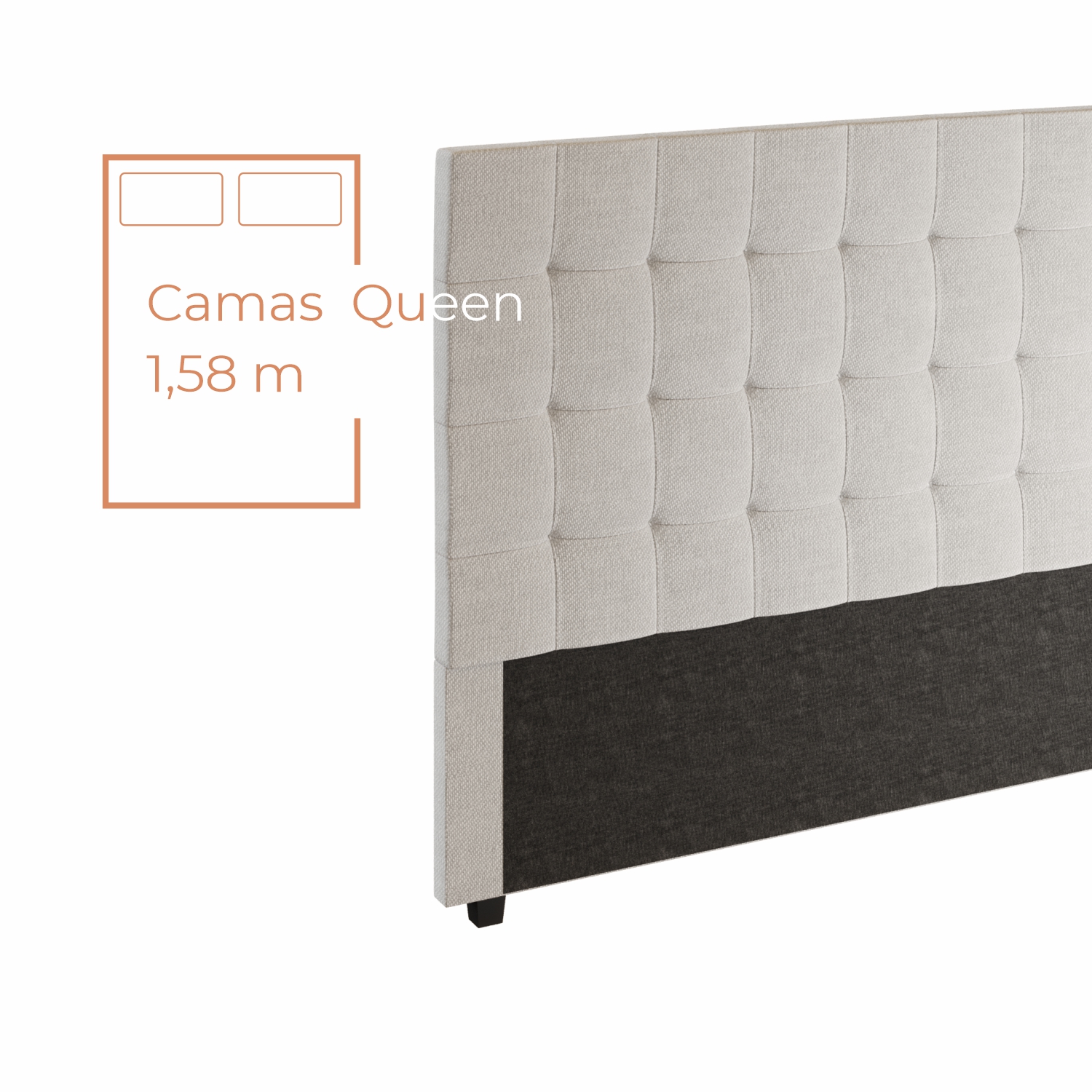 Cabeceira Para Cama Box Nala Babus Queen Estofadas em linho
