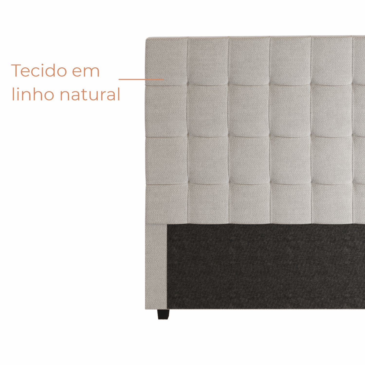 Cabeceira Para Cama Box Nala Babus Queen Estofadas em linho