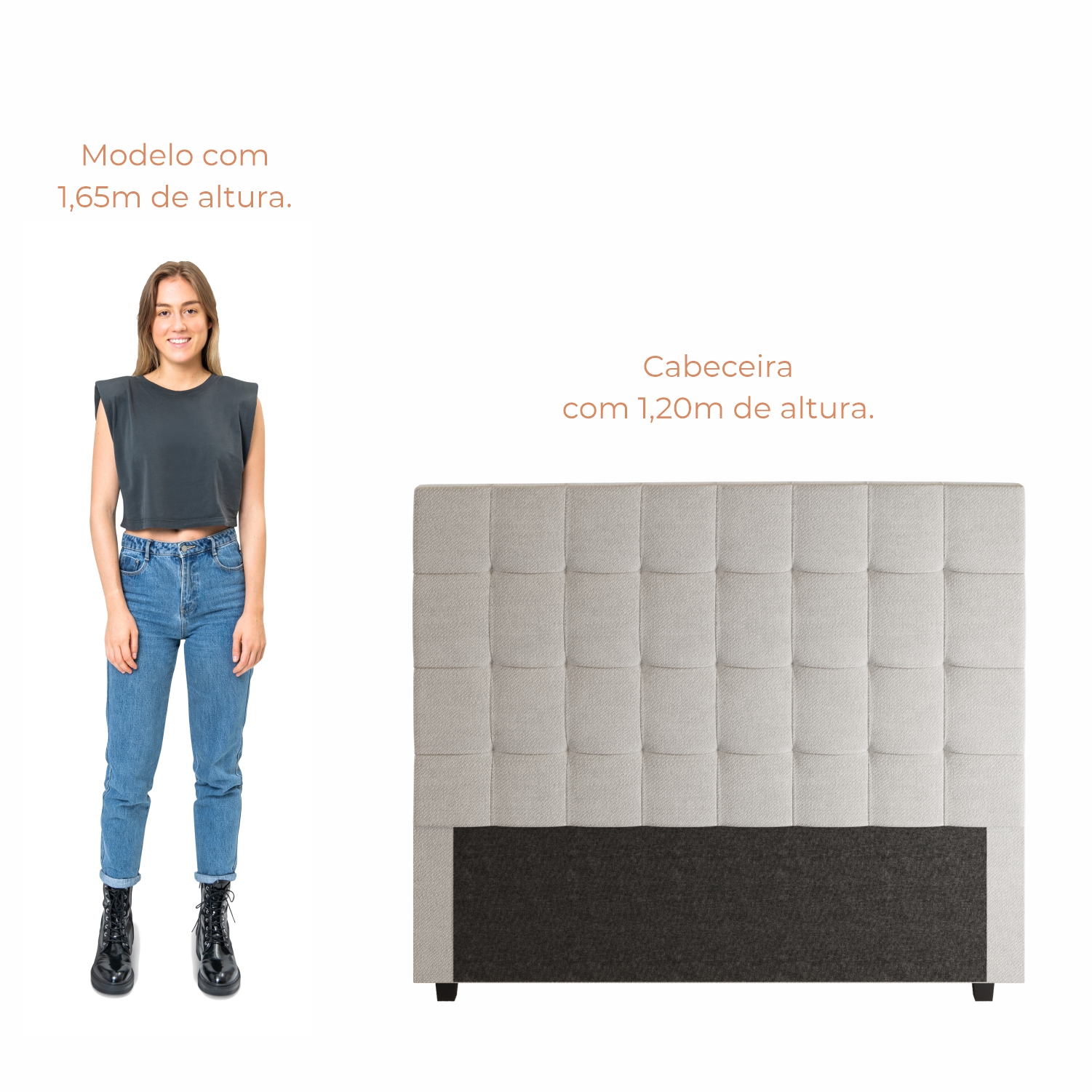 Cabeceira Para Cama Box Nala Babus Queen Estofadas em linho