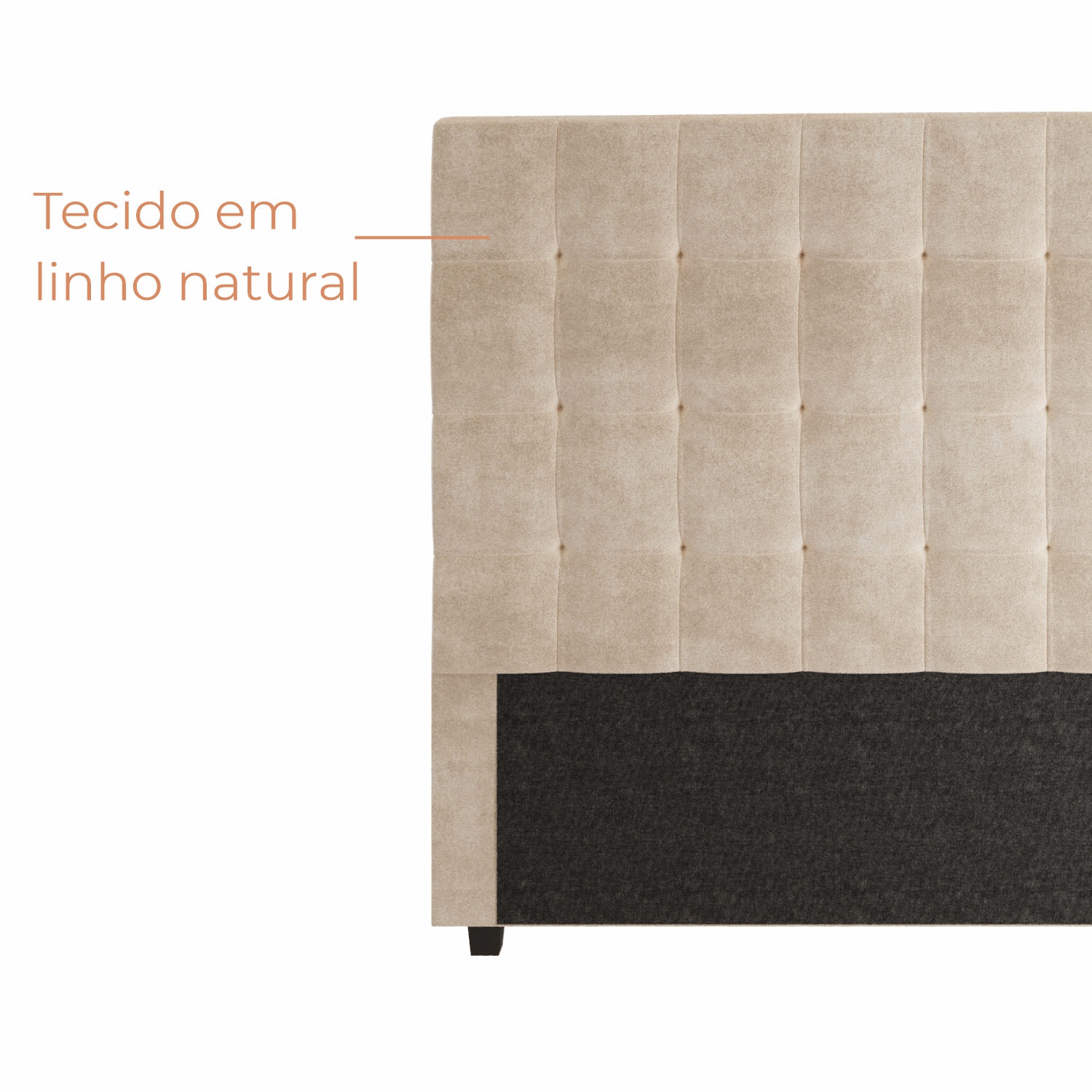 Cabeceira Para Cama Box Nala Babus Queen Estofadas em linho