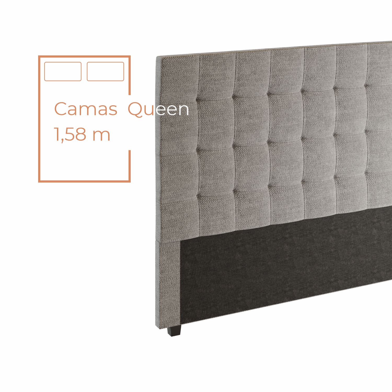 Cabeceira Para Cama Box Nala Babus Queen Estofadas em linho
