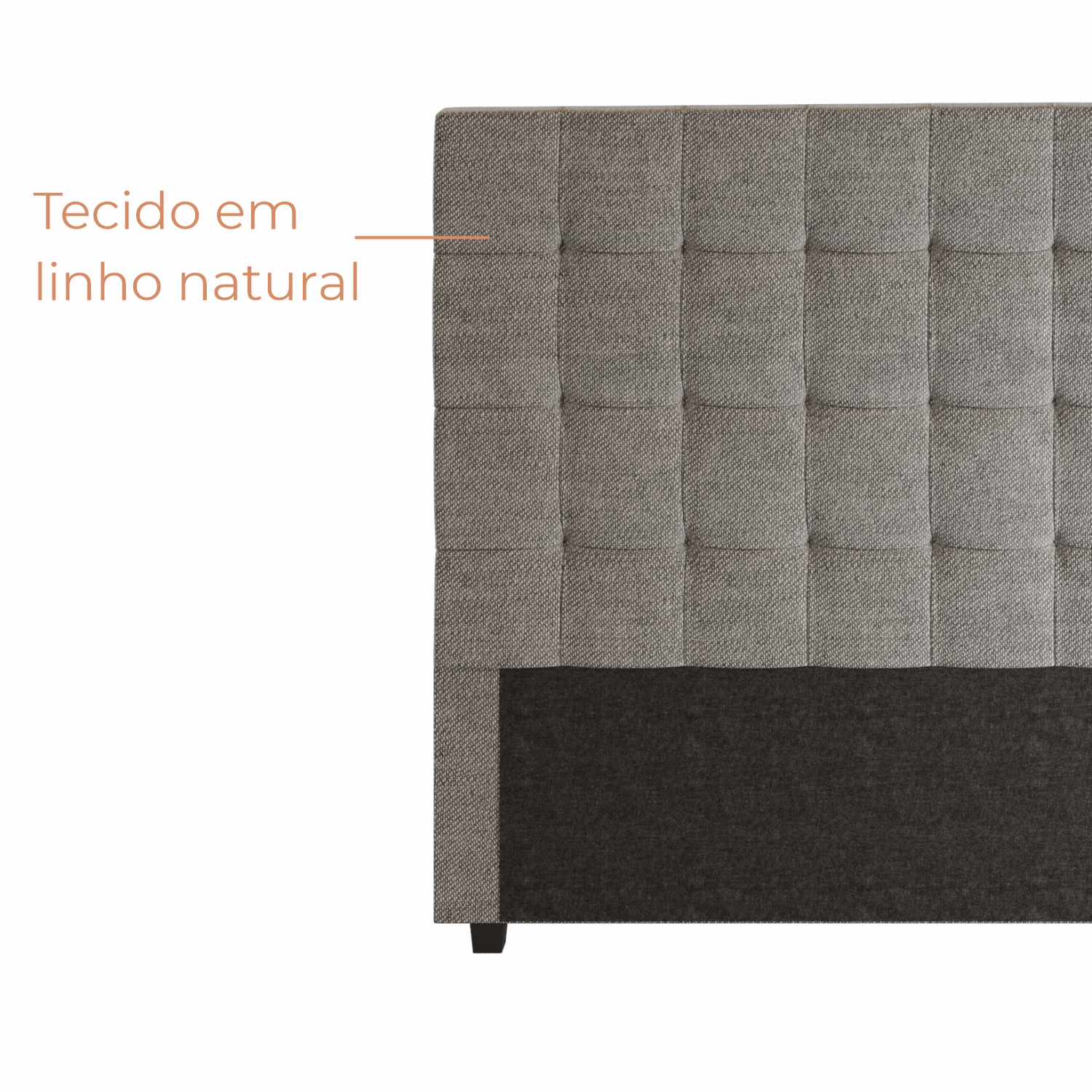 Cabeceira Para Cama Box Nala Babus Queen Estofadas em linho