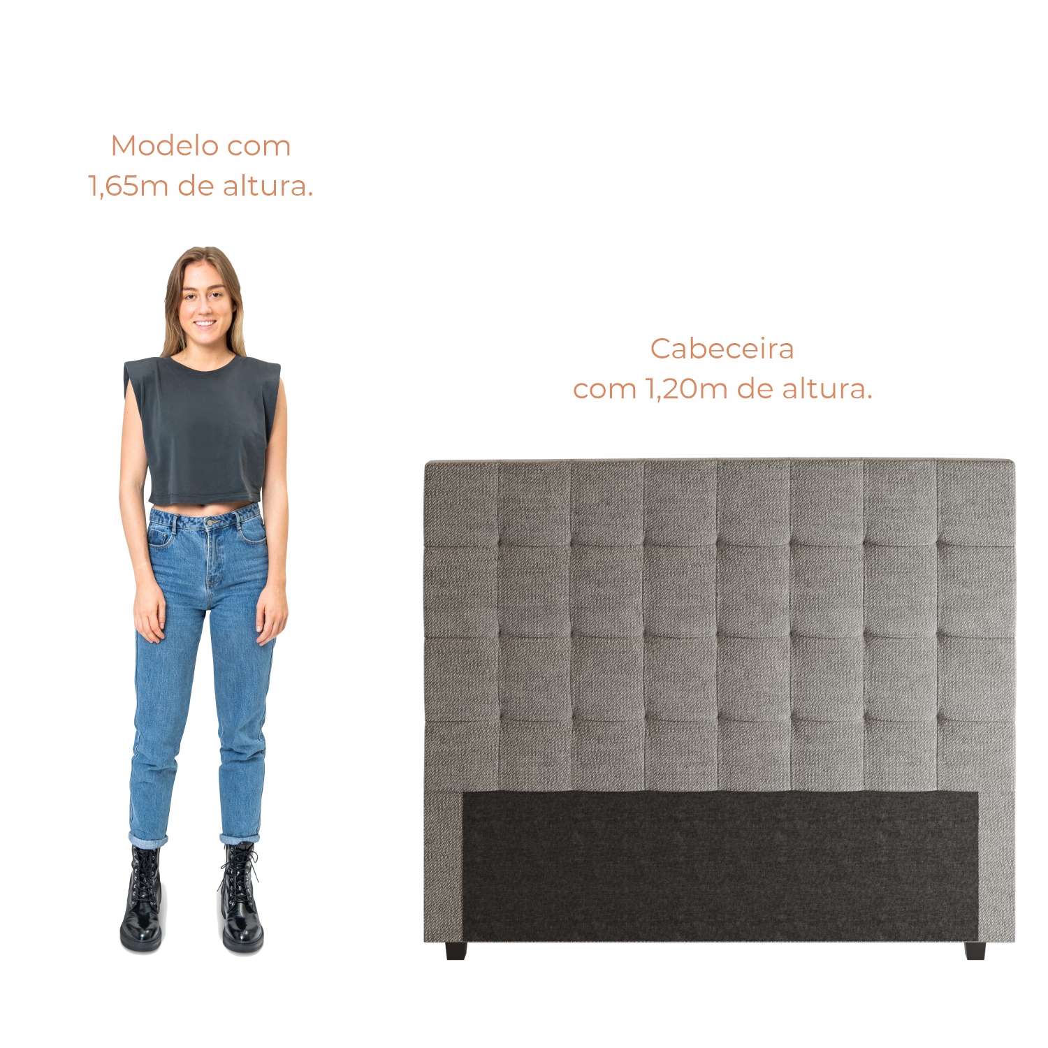 Cabeceira Para Cama Box Nala Babus Queen Estofadas em linho