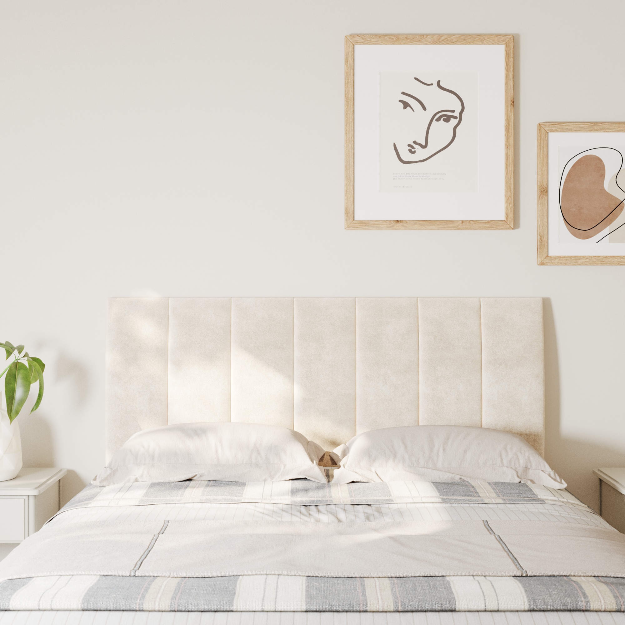 Cabeceira Para Cama Box Sevila Babus Queen Estofadas em linho