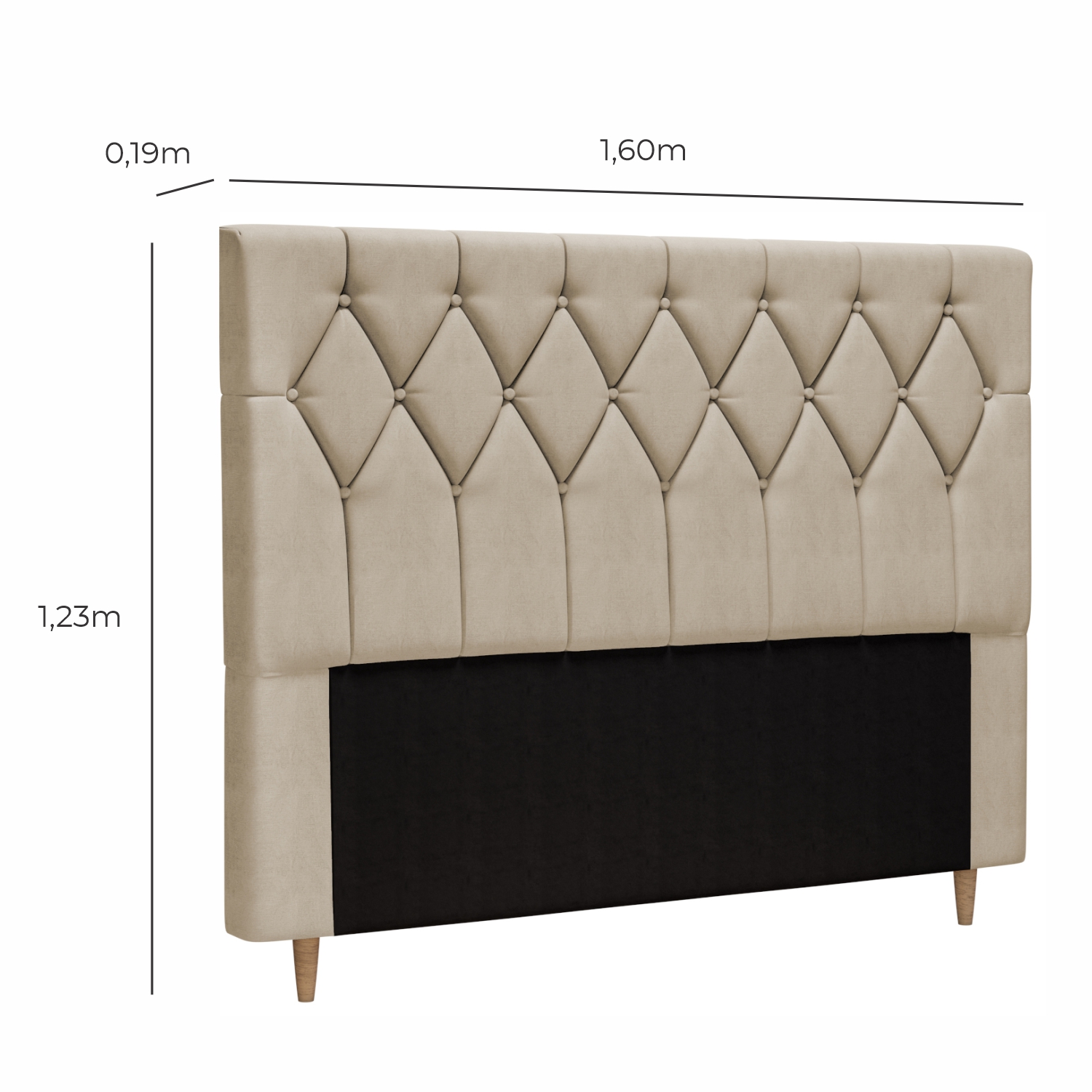 Cabeceira de Cama Queen Estofada Delphi Em Voluplus - Bege