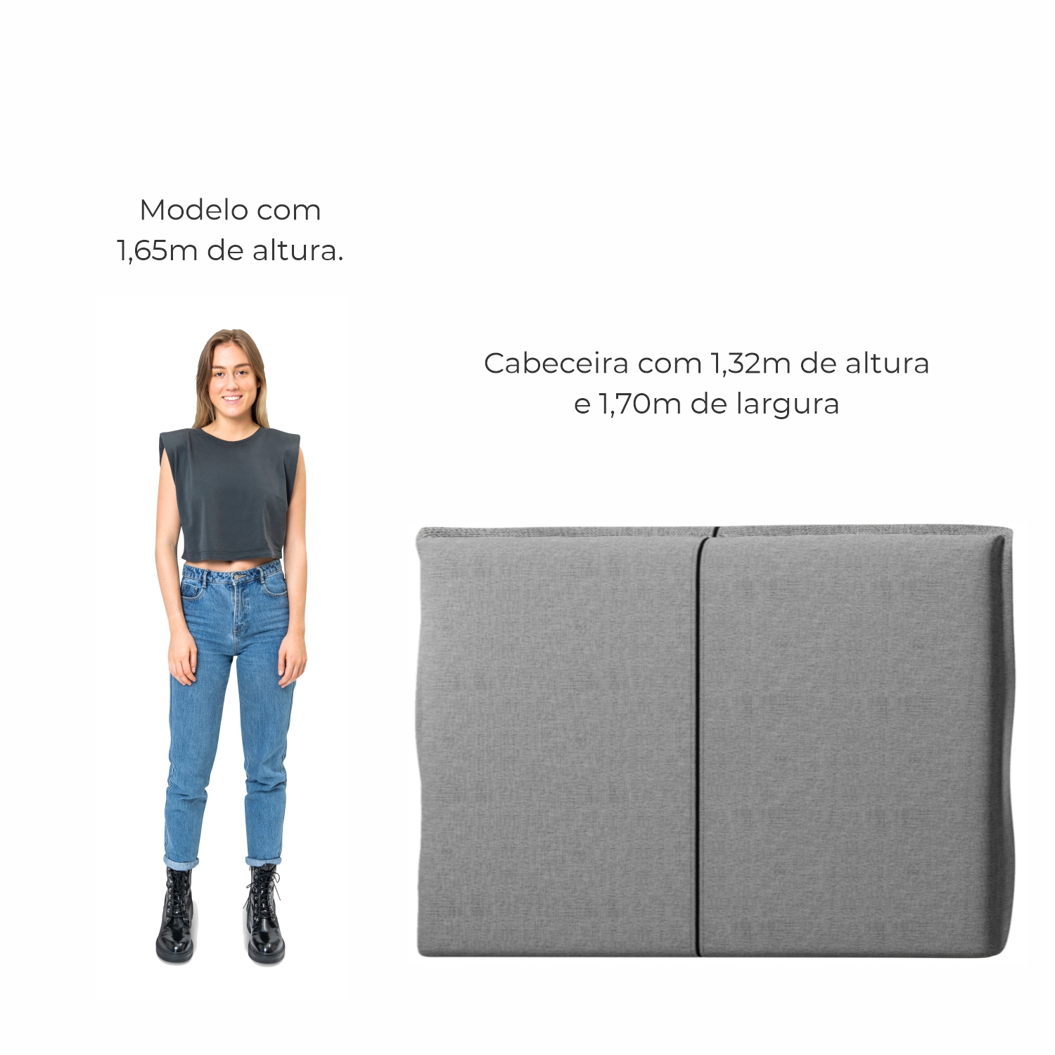 Cabeceira de Cama Queen Estofada Patras Em Linho - Neblina