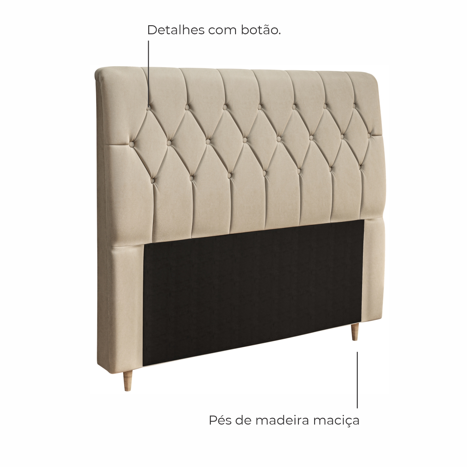 Cabeceira de Casal Estofada Corfu Em Voluplus - Bege