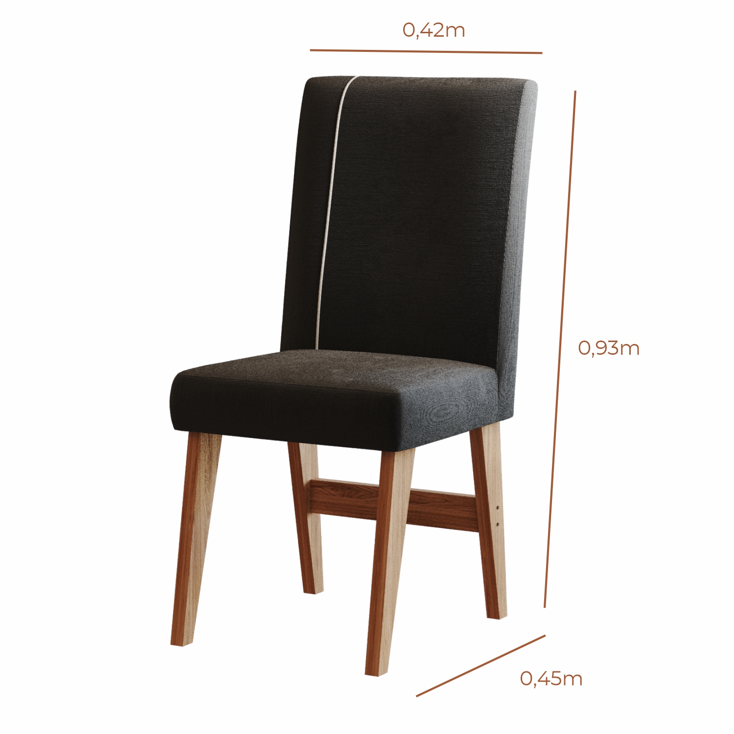 Conjunto Sala de Jantar 4 Lugares Mesa Nea e Cadeira Ane Babus