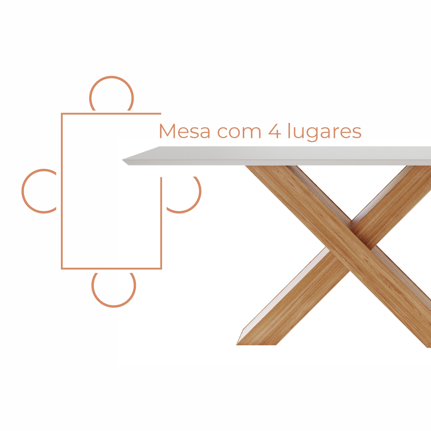 Conjunto Sala de Jantar 4 Lugares Mesa Nea e Cadeira Ane Babus