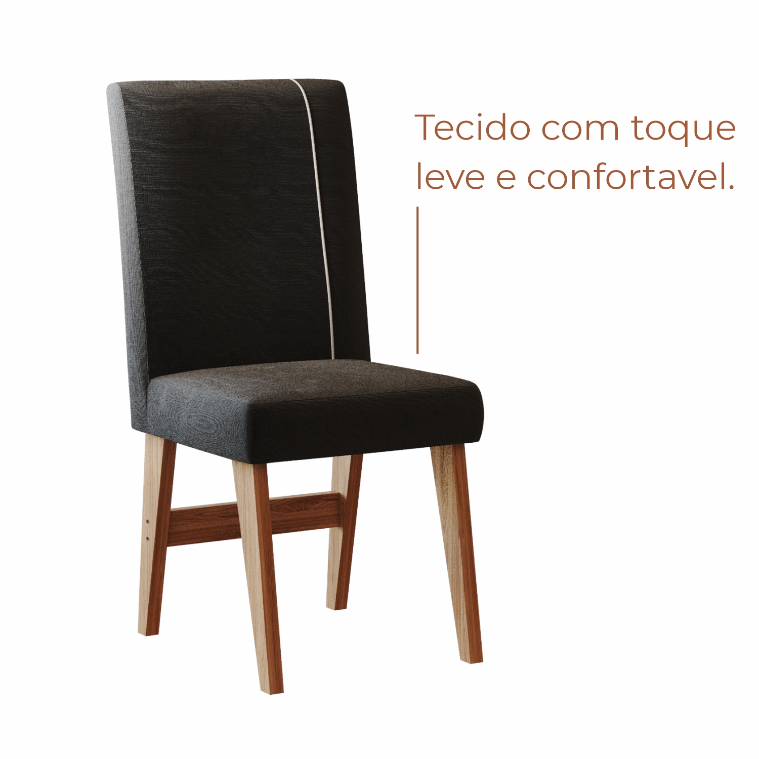 Conjunto Sala de Jantar 4 Lugares Mesa Nea e Cadeira Ane Babus