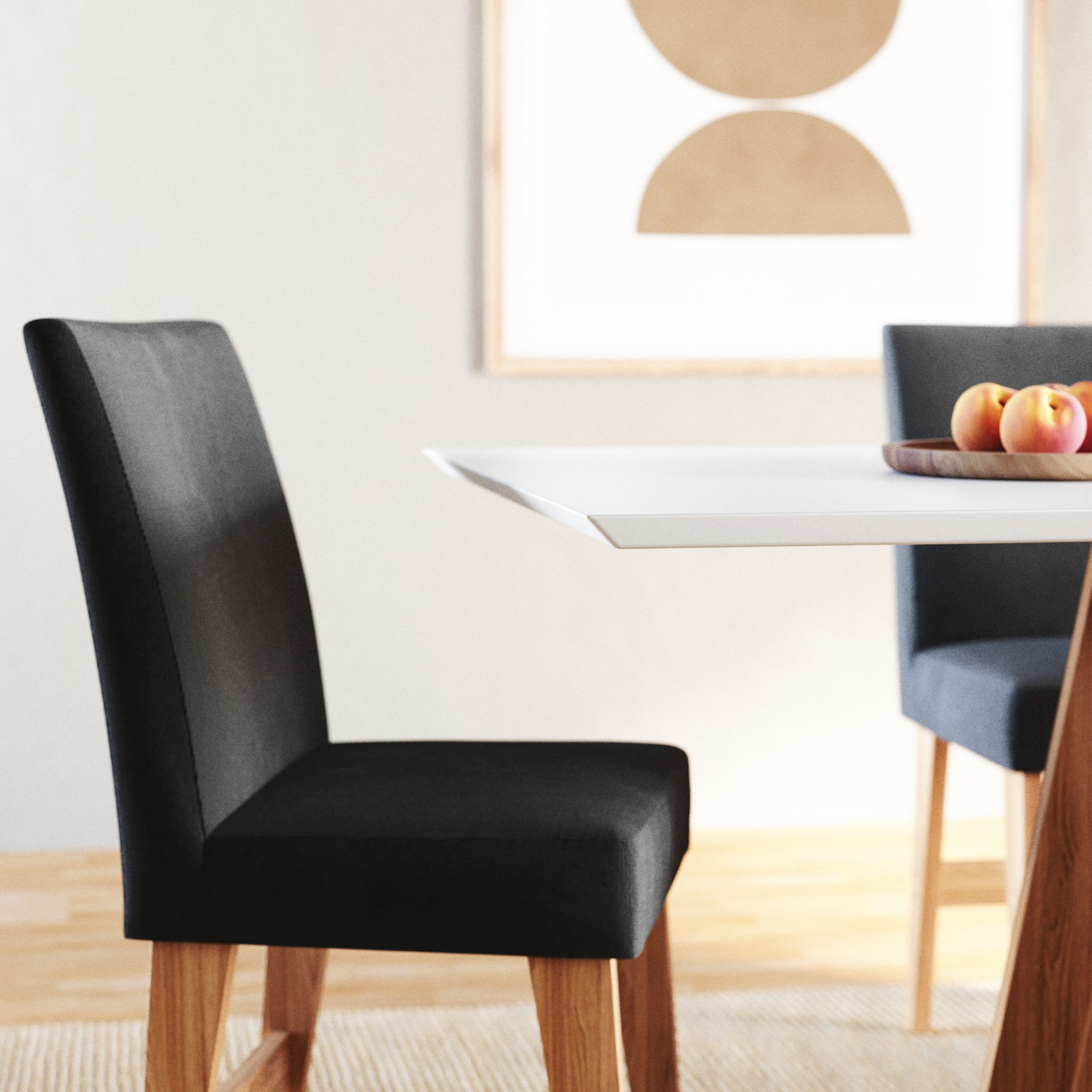 Conjunto Sala de Jantar 4 Lugares Mesa Nea e Cadeira Ane Babus
