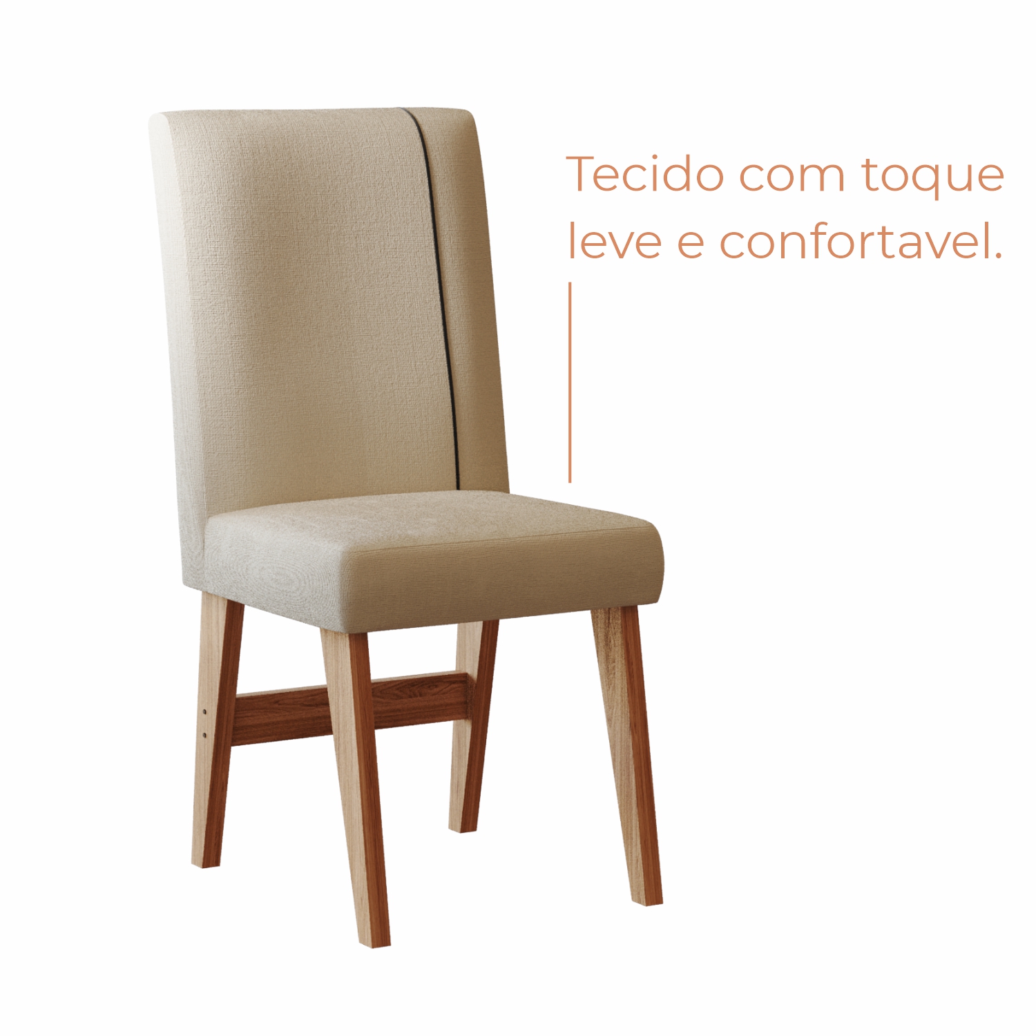 Conjunto Sala de Jantar 6 Lugares Mesa Lune e Cadeira Ane Babus