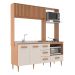 Cozinha Compacta Celine 4 Portas 3 Gavetas Ripado Freijó/off White - J Carvalho Marrom
