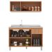 Cozinha Iara Modulada 2 Peças 6 Portas 1 Gaveta Freijó/Off White