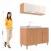 Cozinha Iara Modulada 2 Peças 6 Portas 1 Gaveta Freijó/Off White