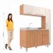 Cozinha Iara Modulada 3 Peças com Torre Quente Freijó/Off White