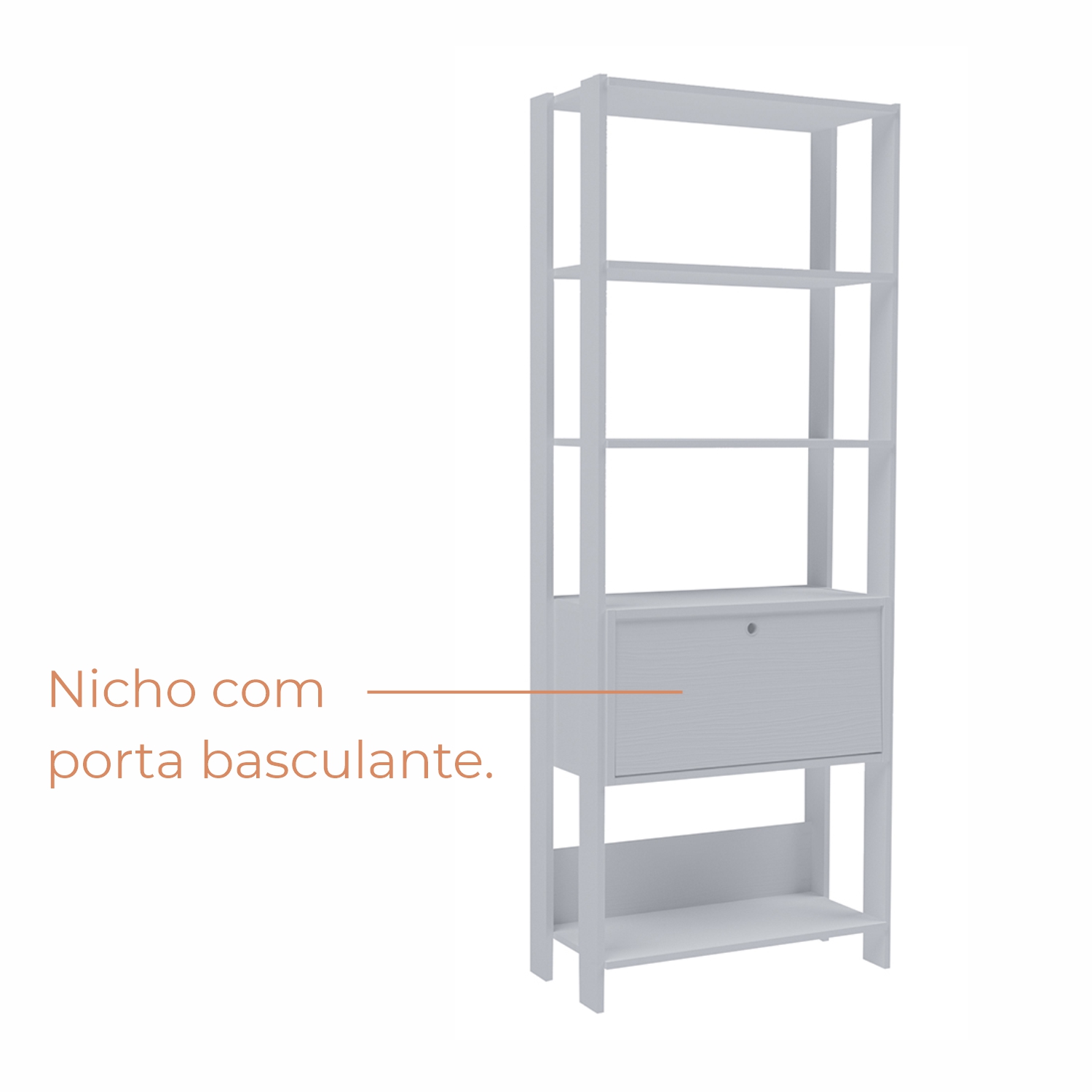 Estante Argo com 1 Porta e 5 Prateleiras