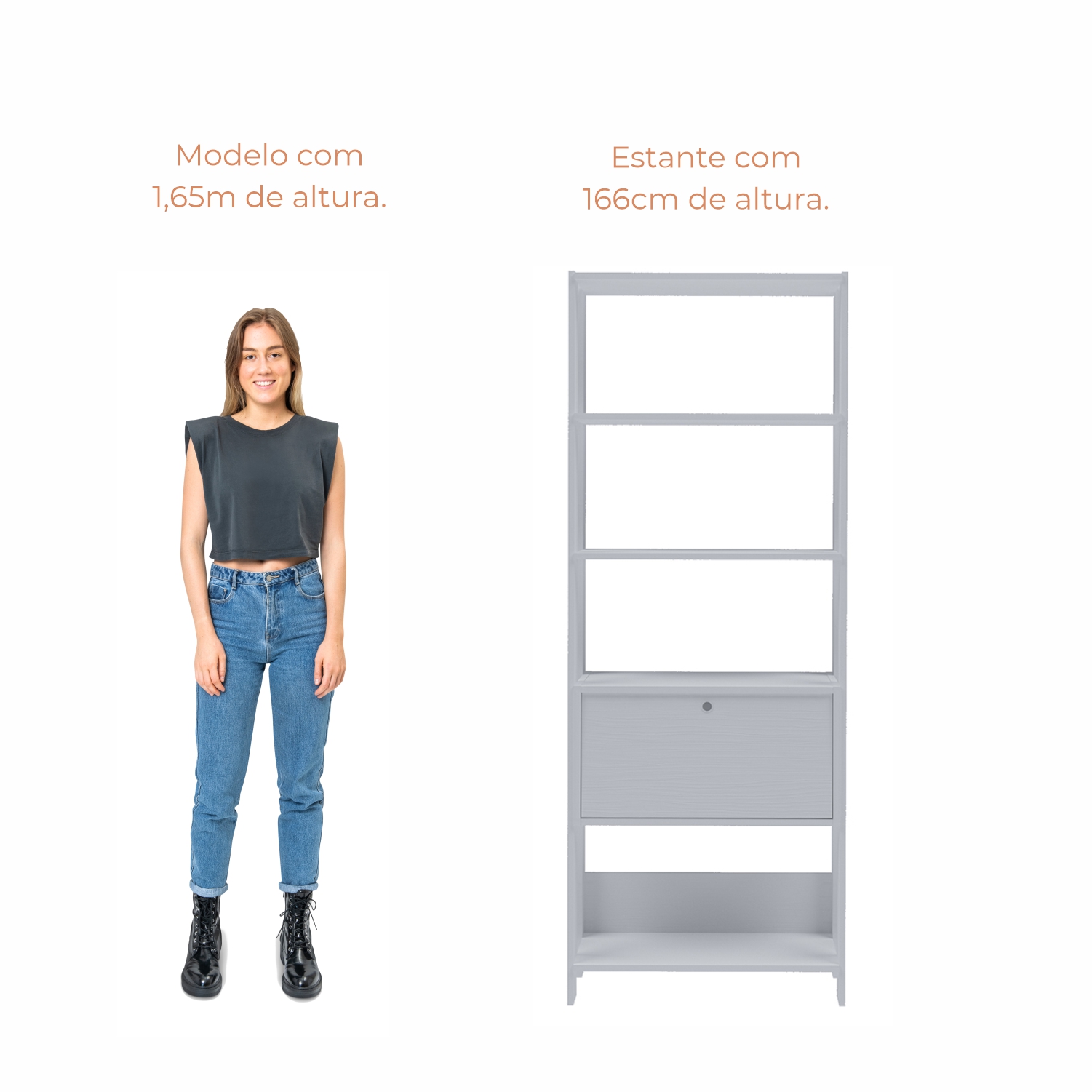 Estante Argo com 1 Porta e 5 Prateleiras