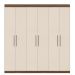 Guarda Roupas de Casal Mendoza 6 Portas 3 Gavetas - Nogueira / Off White