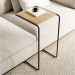 Mesa Lateral Steel Babus com Encaixe para Sofá - Freijó e Preto