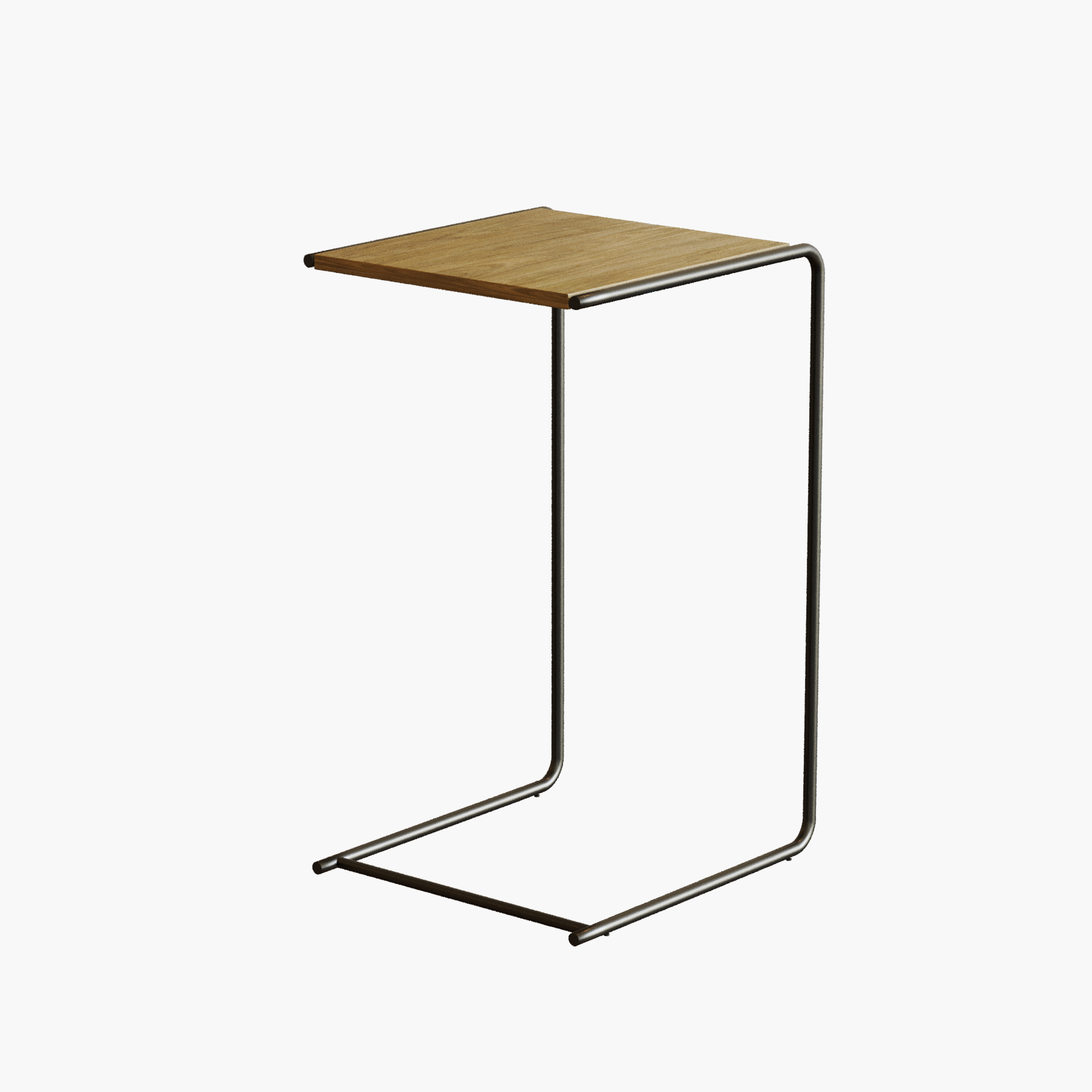 Mesa Lateral Steel Babus com Encaixe para Sofá - Freijó e Preto