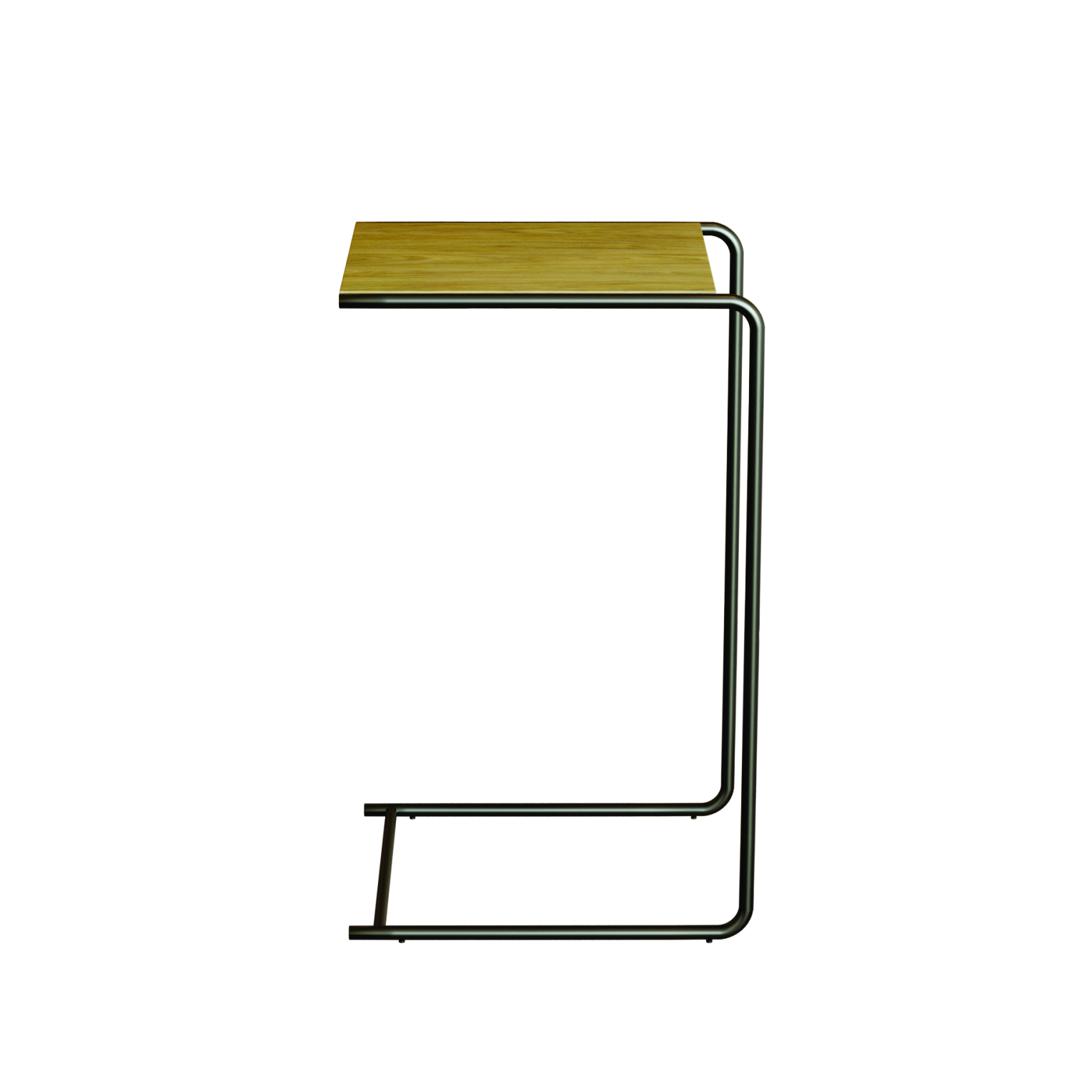 Mesa Lateral Steel Babus com Encaixe para Sofá - Freijó e Preto