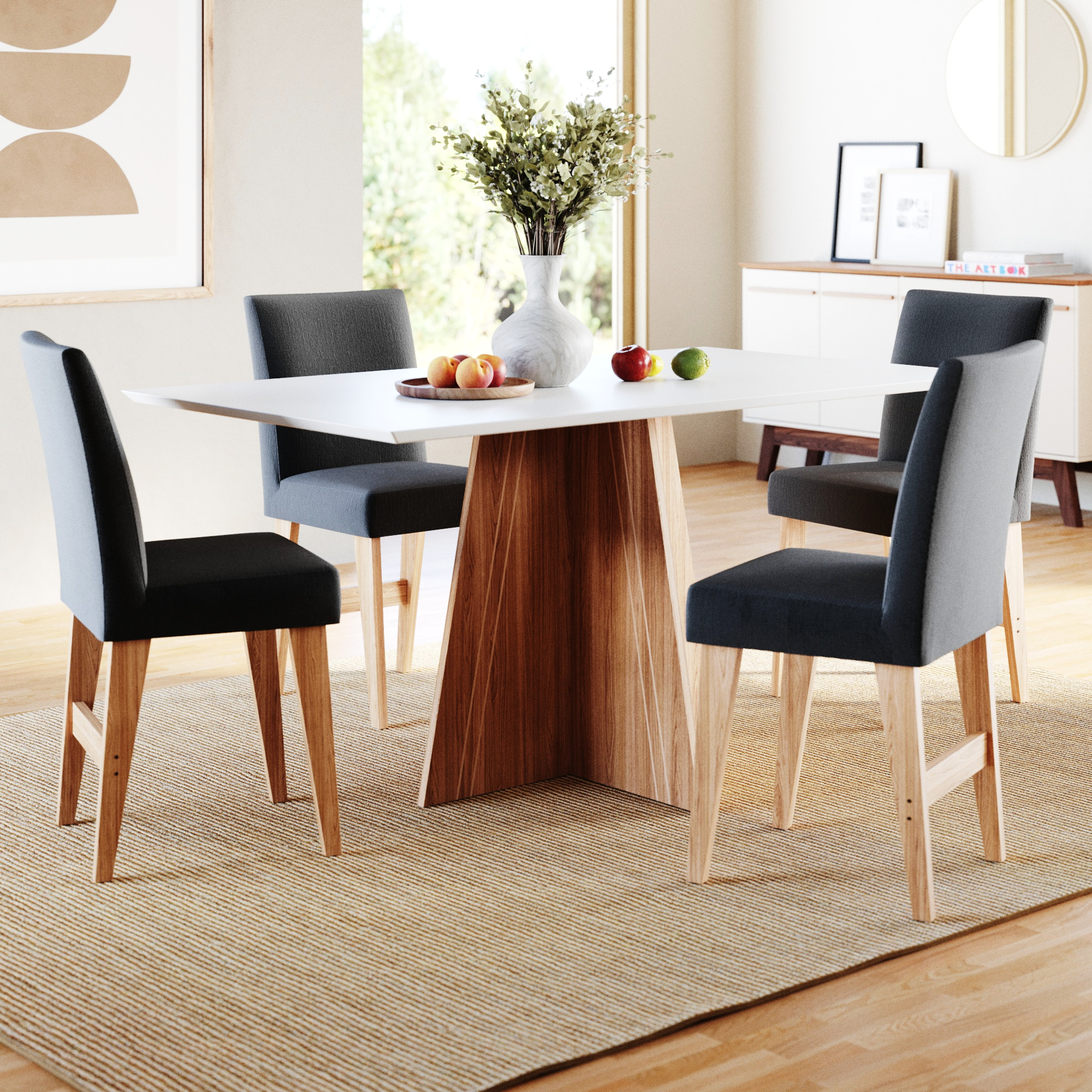 Mesa de Jantar 4 Lugares Mesa Lune 1,36m