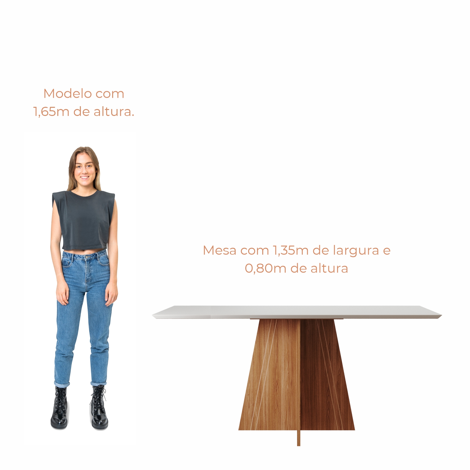 Mesa de Jantar 4 Lugares Mesa Lune 1,36m