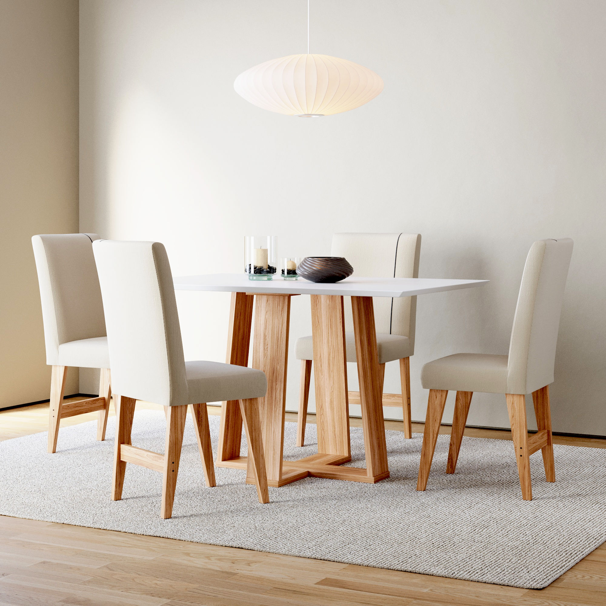 Mesa de Jantar Bahê 4 Lugares Quadrada