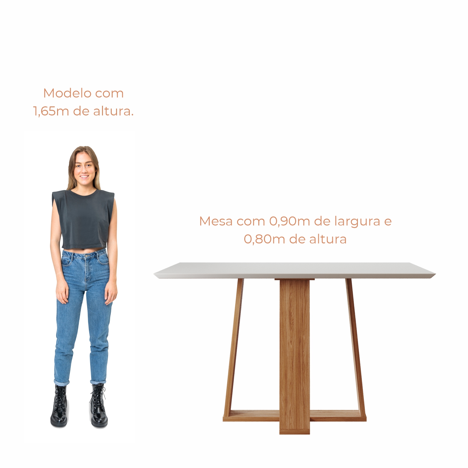 Mesa de Jantar Bahê 4 Lugares Quadrada
