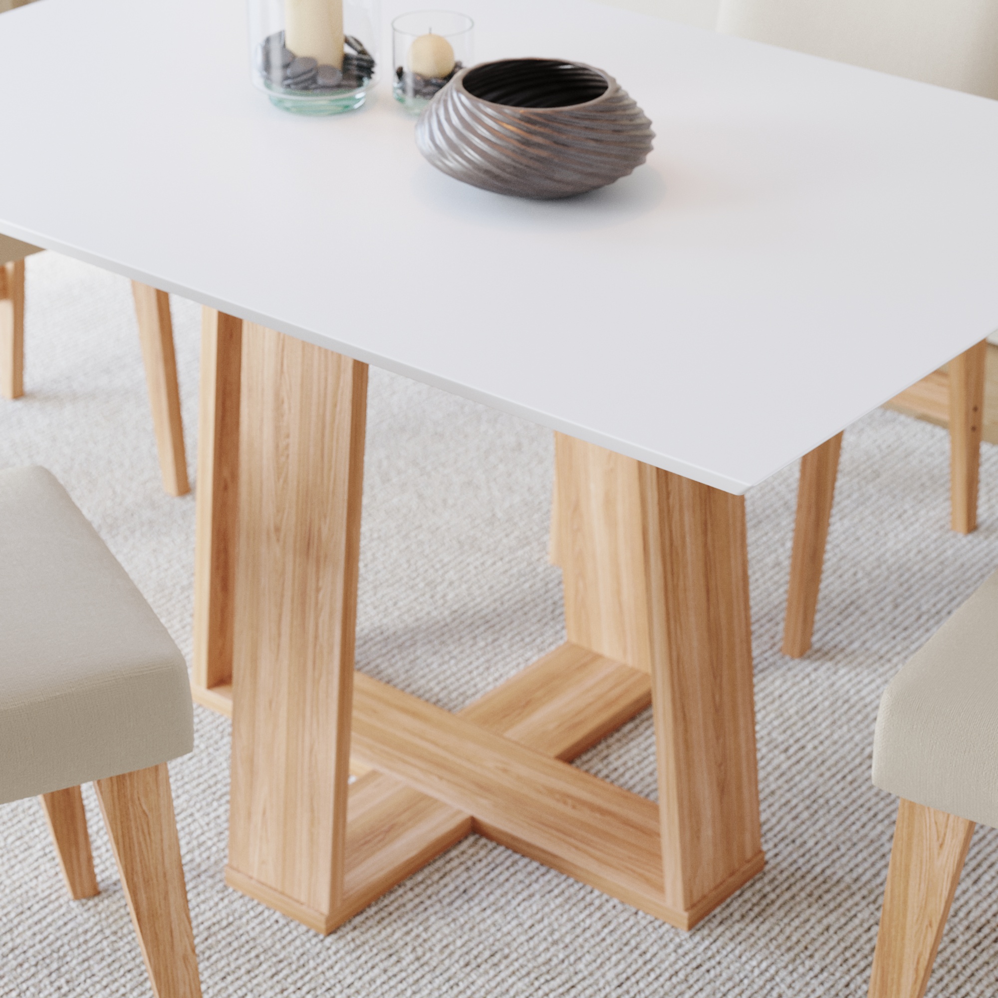 Mesa de Jantar Bahê 4 Lugares Retangular