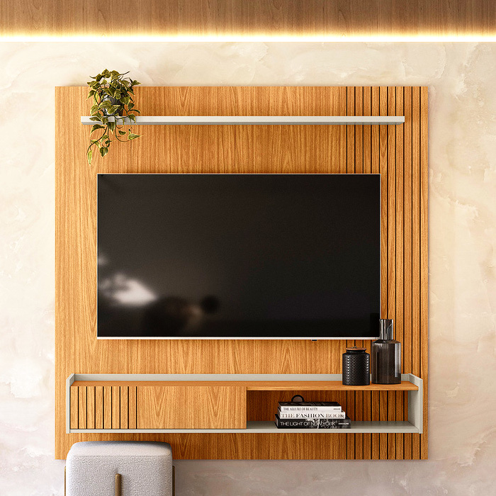 Painel Home de TV até 65 Polegadas Praga - nature / off white